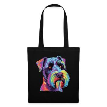 Watercolor Colorful Standard Schnauzer - Tote Bag - black - Front