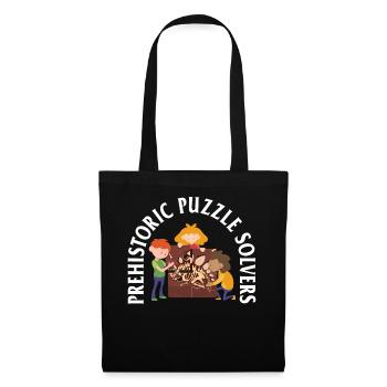 Paleontology Shirt, Prehistoric Puzzle Solvers - Tote Bag - black - Front