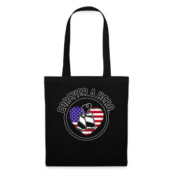 Veteranen-Hemd, Forever A Hero T-Shirt, Geschenk für - Stoffbeutel - Schwarz - Vorne