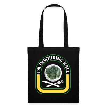 Thanksgiving Shirt, I'm Devouring Kale Tee, Gift - Tote Bag - black - Front