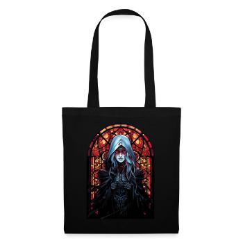 Grim Reaper Anime Girl Japanese Mosaic Stained Gla - Stoffbeutel - Schwarz - Vorne
