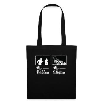 Tondeuse Mon problème Ma solution Pictogramme Maman Papa - Sac en tissu - noir - Devant