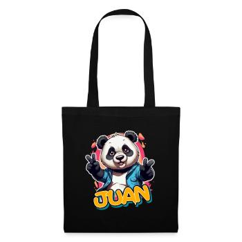 JUAN - Handsome Boy Name with Cool Panda - Tote Bag - black - Front