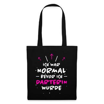 Darterin Spruch Dartspielerin Darterin Geschenk - Stoffbeutel - Schwarz - Vorne
