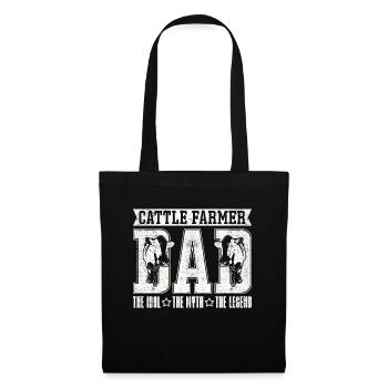 Cattle Farmer Dad The Idol The Myth Cattle Farming - Tote Bag - black - Front