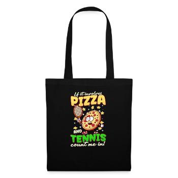 Tennisspieler Pizza Tennis - Stoffbeutel - Schwarz - Vorne