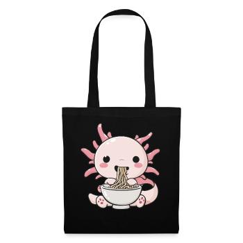 Axolotl liebt Ramen Bowl Kawaii Anime - Stoffbeutel - Schwarz - Vorne