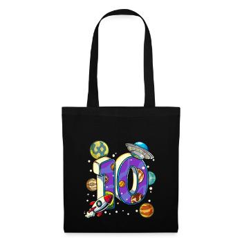 10 Anniversaire Astronaute de l’espace 10 ans - Sac en tissu - noir - Devant