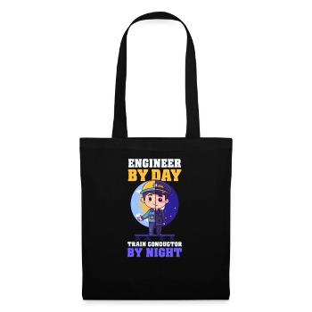 Model Railroad Engineer Day, Train Conductor Night - Tote Bag - black - Front