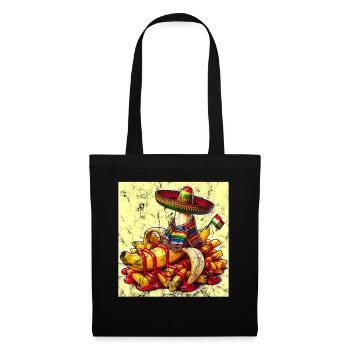 Cinco de Mayo Banane mit Ketchup und Pommes - Stoffbeutel - Schwarz - Vorne