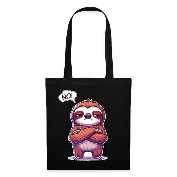 NO! Lazy Tired Sleepy Napping Sloth - Tote Bag - black - Front