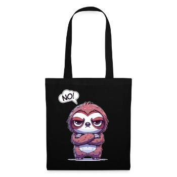 NON! Drôle Sans Dire Mignon Amusant Paresseux - Sac en tissu - noir - Devant