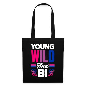 Jung Wild Und Bisexuell - Stoffbeutel - Schwarz - Vorne