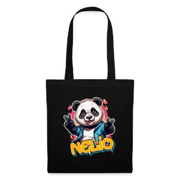 NELIO - Handsome boy name with cool panda - Tote Bag - black - Front