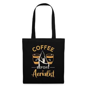 Aerialist Coffee Before Acrobatic Coffee Lover - Stoffbeutel - Schwarz - Vorne