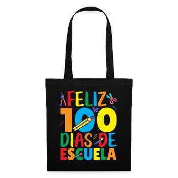 Feliz 100 Dias de Escuela Spanish Happy 100th Day - Tote Bag - black - Front