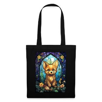 Whimsical Fox Stained Glass Furry Fandom Cosplay - Stoffbeutel - Schwarz - Vorne