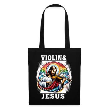 Conception musicale pour violon et Jésus Christ - Sac en tissu - noir - Devant