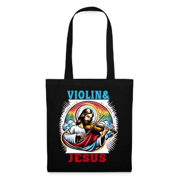 Conception musicale pour violon et Jésus Christ - Sac en tissu - noir - Devant
