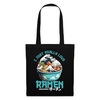 Kanagawa Wave Ramen Bowl Kawaii Japonais - Sac en tissu - noir - Devant