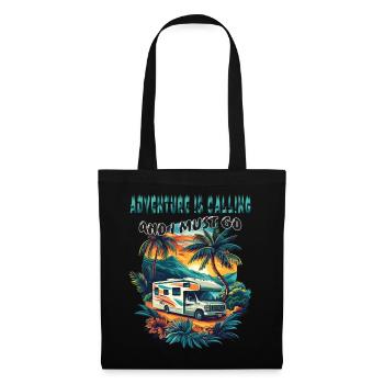 Adventure is Calling and i must go. Camping, cool, - Tote Bag - black - Front