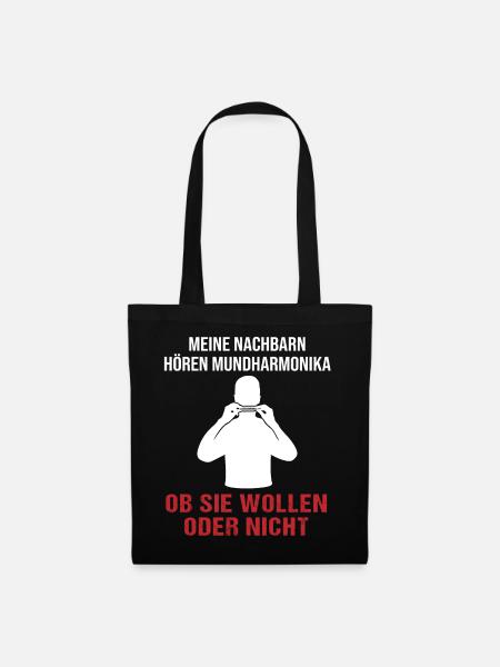 Musik Nachbarn Humorvolles Statement - Stoffbeutel - Schwarz