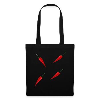 Paprika Piment Pepperoni Épices - Sac en tissu - noir - Devant