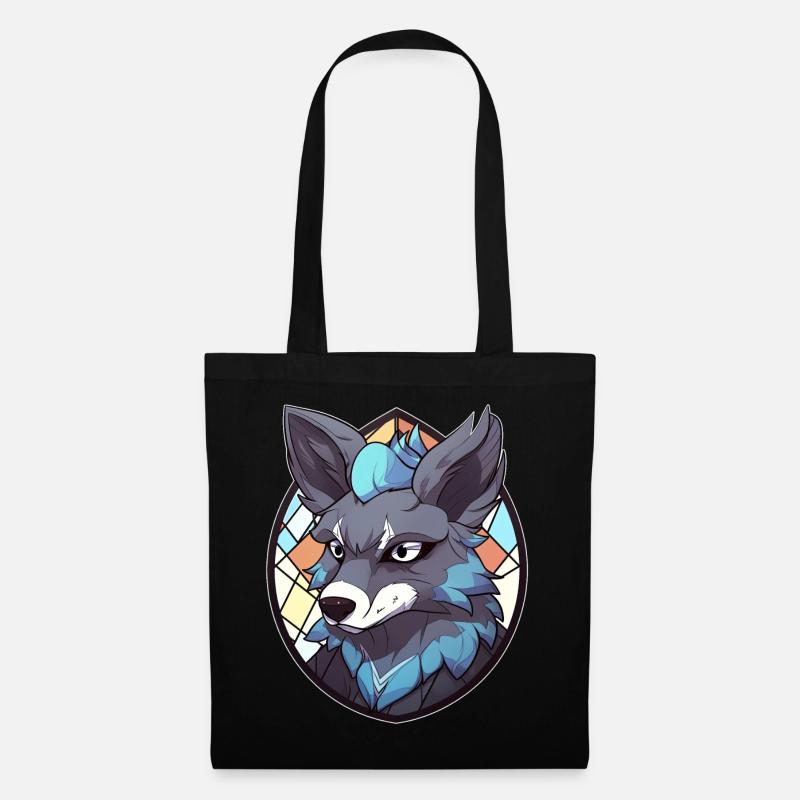 Furry Wolf Fursona Anthromorphic Fursuit Fandom Pr - Stoffbeutel - Schwarz