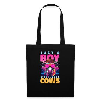 Cow Farmer Boy Who Loves Cows - Tote Bag - black - Front