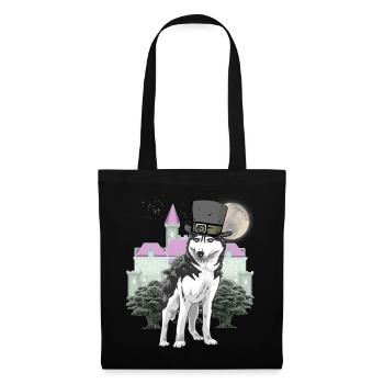 Loup Fantasy Loups Conte de fées Personnage Conte de fées Château - Sac en tissu - noir - Devant