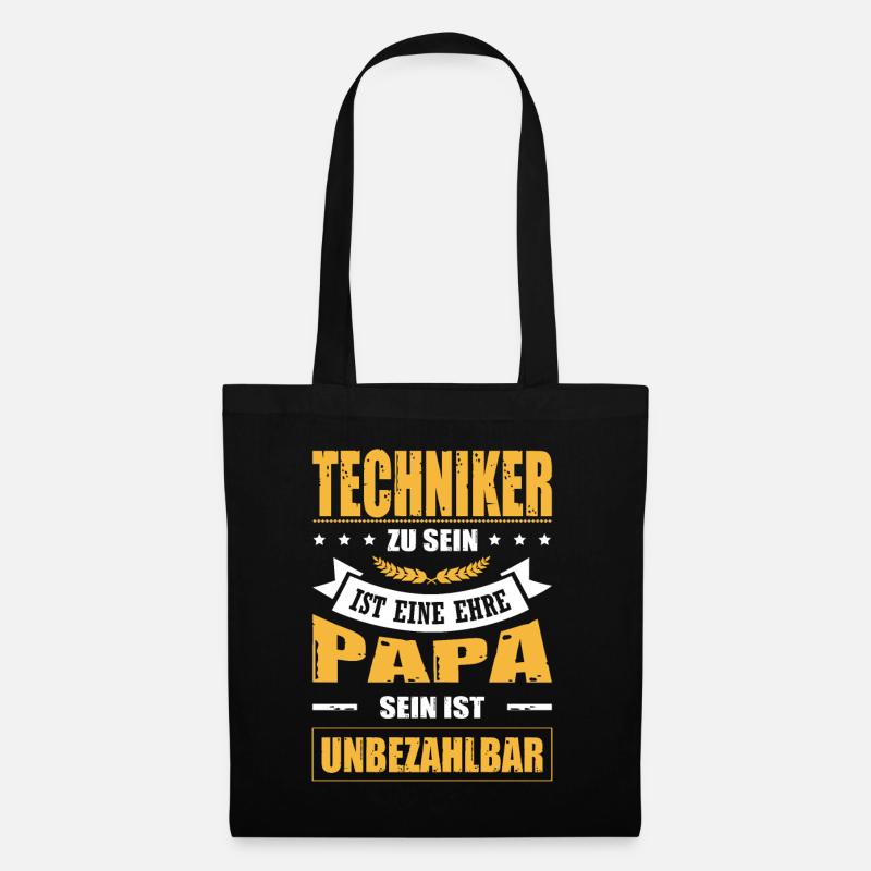 Techniker Sein Ist Eine Ehre Papa Sein Unbezahlbar - Stoffbeutel - Schwarz