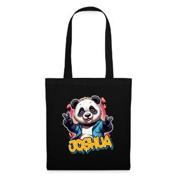 JOSHUA - Handsome boy name with cool panda - Tote Bag - black - Front