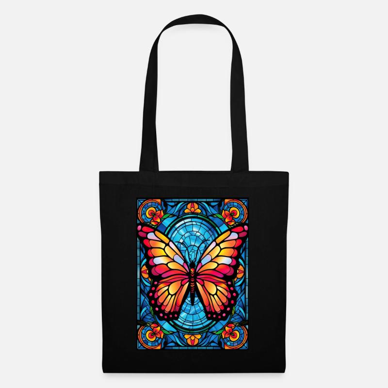 Vintage Geometric Butterfly Lepidoptera Entomologi - Stoffbeutel - Schwarz