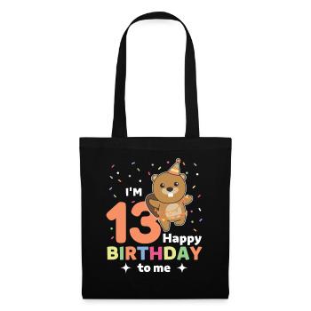 Castor pour les 13 ans pour les enfants de treize ans - Sac en tissu - noir - Devant