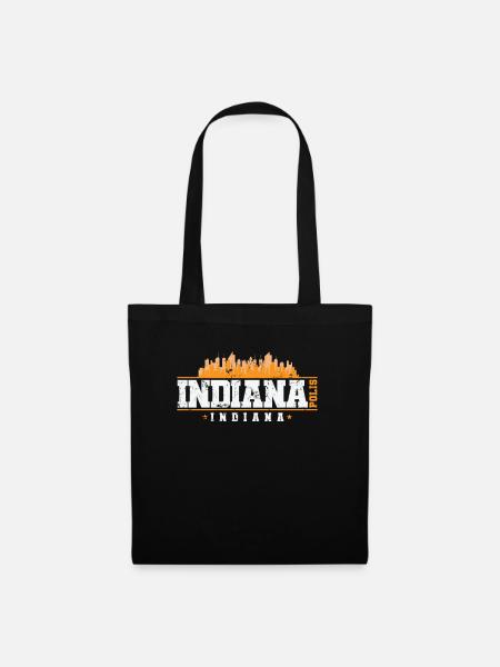 Indianapolis Indiana Stadt in den USA - Stoffbeutel - Schwarz