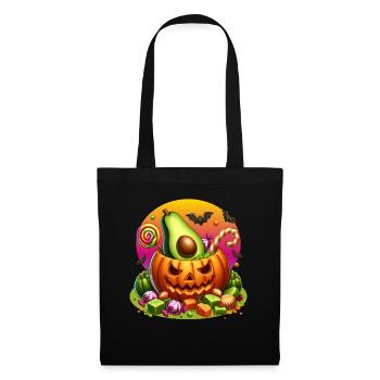 Avocado im Halloween-Kürbis - Stoffbeutel - Schwarz - Vorne