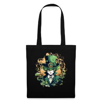 Anime Leprechaun Irish Folklore St Patrick's Day - Stoffbeutel - Schwarz - Vorne