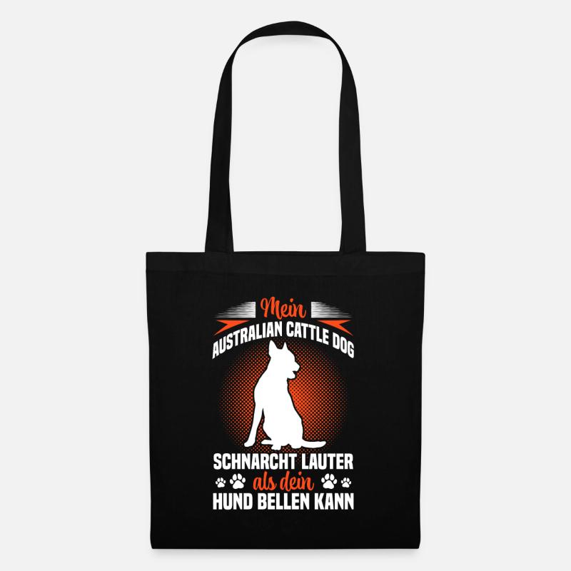 Australian Cattle Dog schnarcht lauter - Stoffbeutel - Schwarz