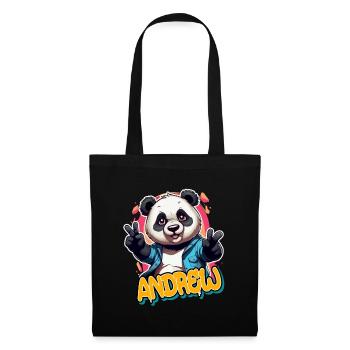 ANDREW - Handsome Boy Name with Cool Panda - Tote Bag - black - Front