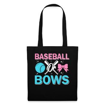 Baseball oder Bögen Geschlecht enthüllen Lustiges Baby - Stoffbeutel - Schwarz - Vorne