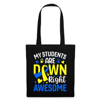 Enseignants de sensibilisation au syndrome de Down Bleu et Jaune - Sac en tissu - noir - Devant