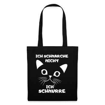Chemise de nuit chat ronronnant ronflement chat maman - Sac en tissu - noir - Devant