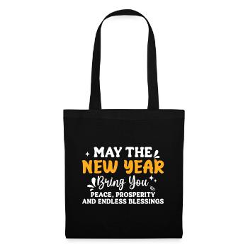 Que la nouvelle année vous apporte la paix, la prospérité et - Sac en tissu - noir - Devant