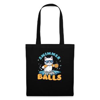 Nageur de water-polo avec des ballons - Sac en tissu - noir - Devant