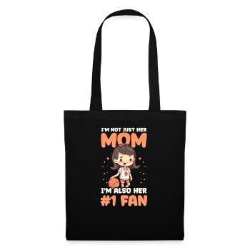 Basketball-Mama ist nicht nur ihre Mutter Fan Nummer eins - Stoffbeutel - Schwarz - Vorne