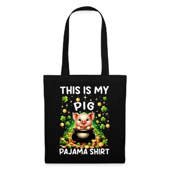 C’est ma chemise de pyjama cochon - Sac en tissu - noir - Devant