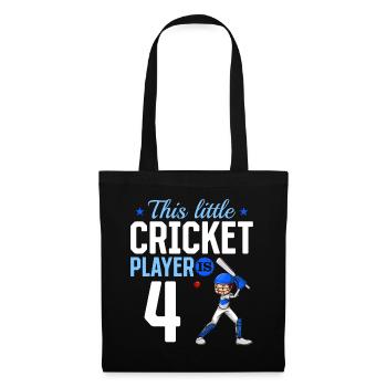 4th Birthday Cricket Player Baby Cricket Player - Stoffbeutel - Schwarz - Vorne