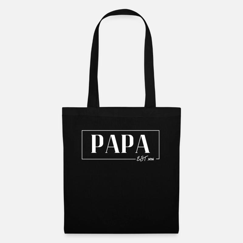 PAPA EST 2026 : Vater 2026 - Das Daddy Vatertag - Stoffbeutel - Schwarz