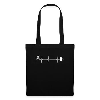 Road Bike Beer ECG Heartbeat Road Cyclist - Tote Bag - black - Front