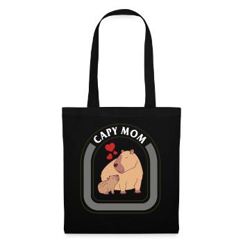 Capybara chemise, Capy maman Tee, cadeau pour maman - Sac en tissu - noir - Devant